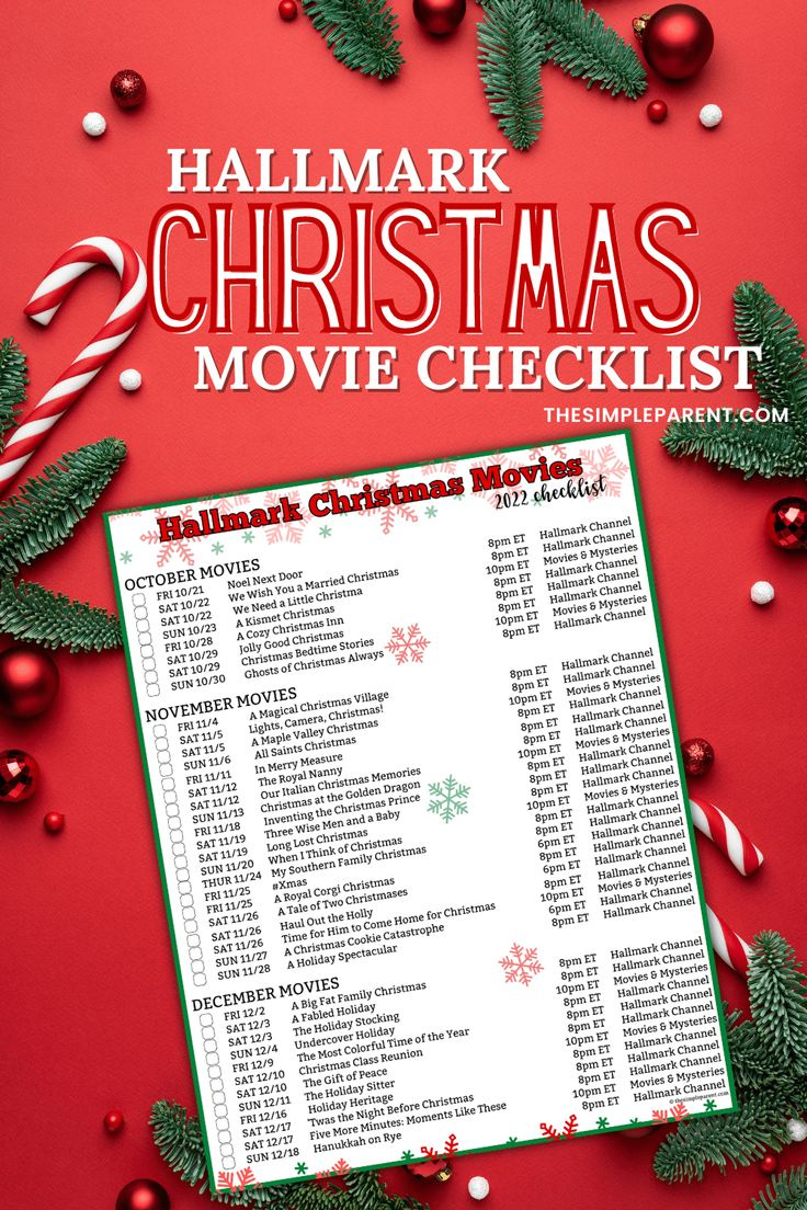 Free 2024 Printable Hallmark Christmas Movie Schedule in Alphabetical List of Hallmark Christmas Movies