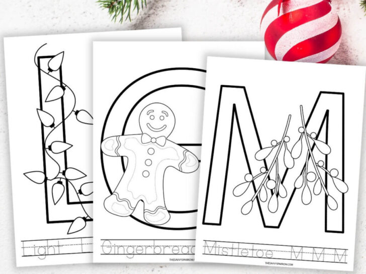 Alphabet Christmas Coloring Pages