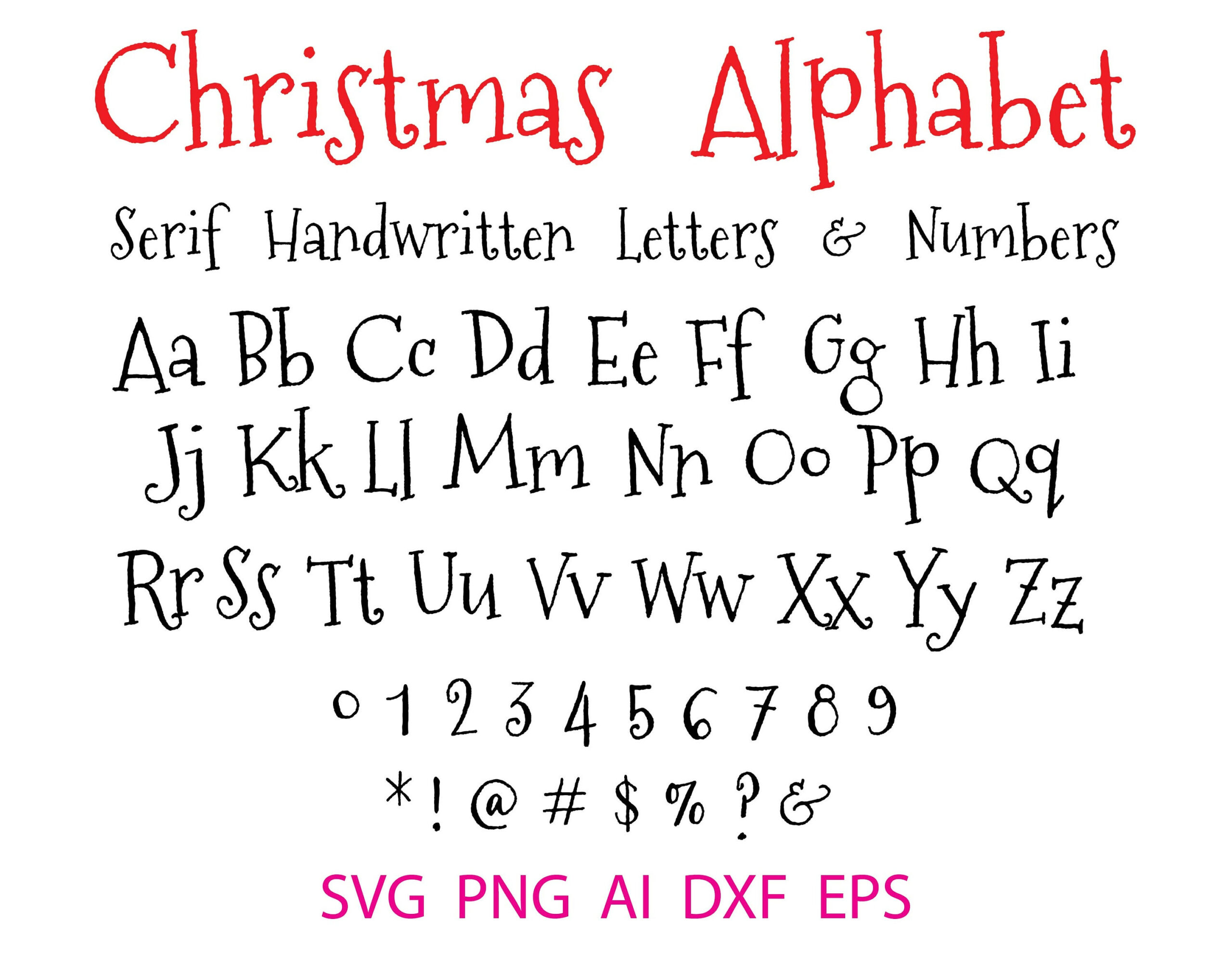 Handwritten Font Svg, Serif Font Svg, Christmas Font Svg, Cute with regard to Handwritten Christmas Fonts Alphabet