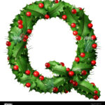 Holiday Font Letter Q As A Festive Winter Season Decorated Garland For Christmas Alphabet Letter Q