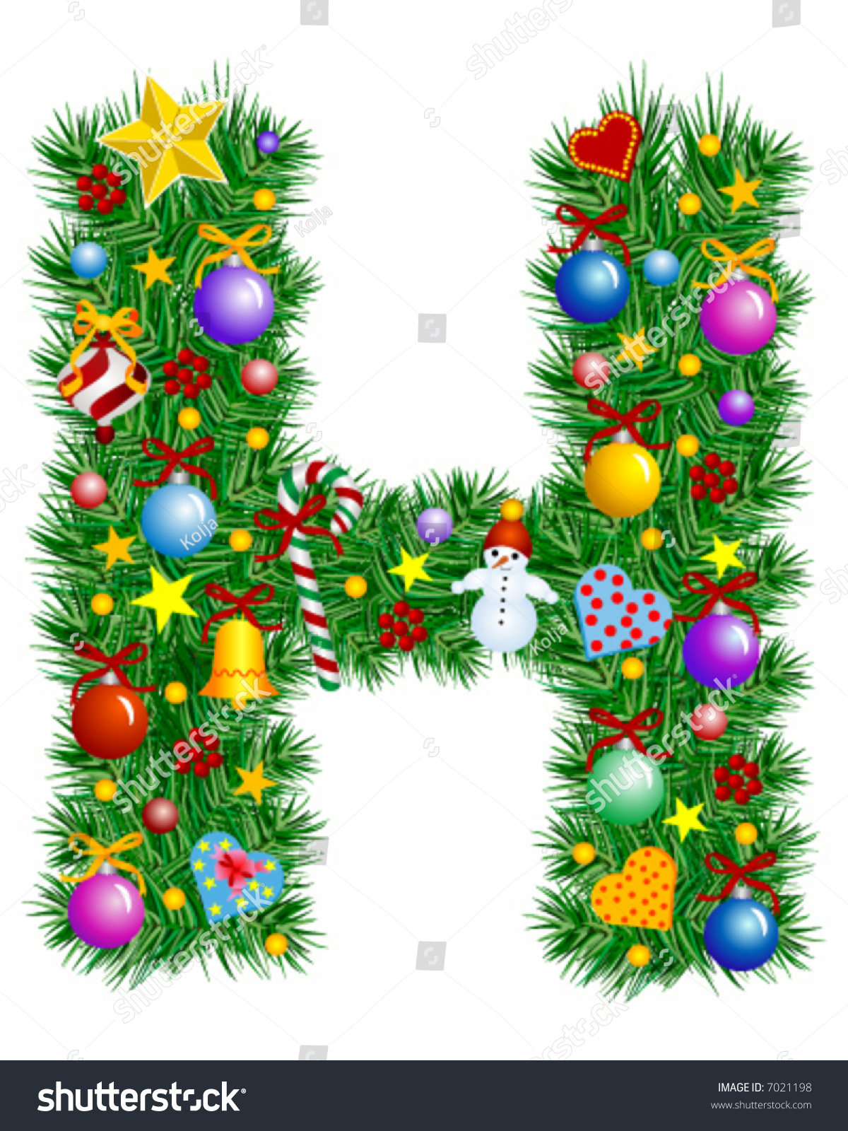 Letter H - Christbaumdekoration - Alphabet: Stock-Vektorgrafik within Christmas Alphabet Letter H