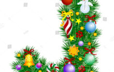 Letter J Christmas Tree Decoration Alphabet Stock Vector (Royalty regarding Christmas Alphabet Letter J