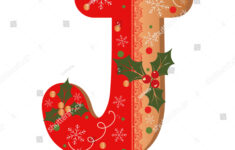 Letter J Cookie Alphabet Vector Christmas Stock Vector (Royalty intended for Christmas Alphabet Letter J
