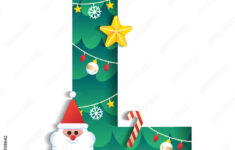 Letter L Alphabet Font Cute Merry Christmas Concept Star Candy for Christmas Alphabet Letter L