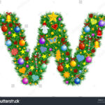 Letter W Christmas Decoration Part Full Stock Vector (Royalty Free In Christmas Alphabet Letter W