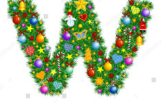 Letter W Christmas Decoration Part Full Stock Vector (Royalty Free in Christmas Alphabet Letter W