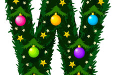 Letter W Font In The Form Of A Christmas Tree Vector Image inside Christmas Alphabet Letter W