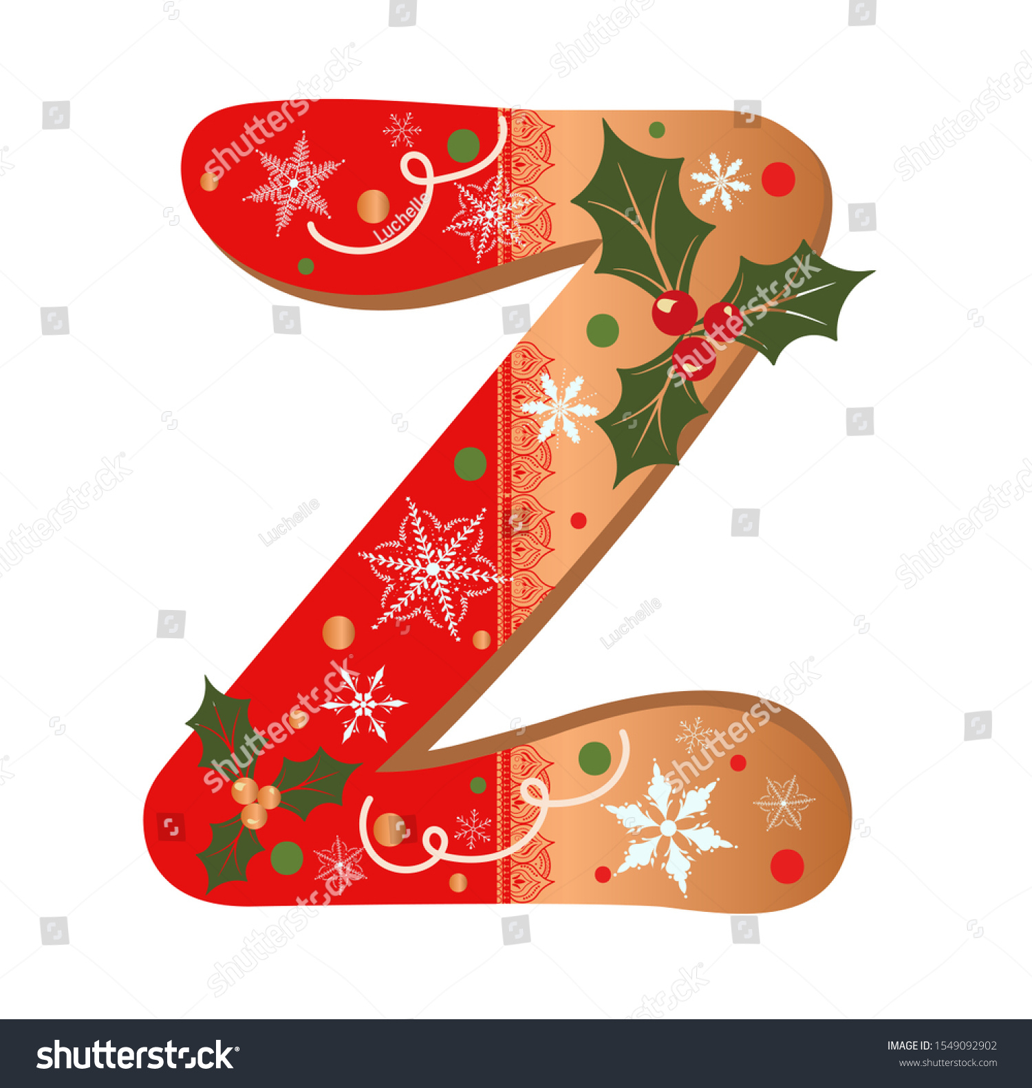 Letter Z Cookie Alphabet Vector Christmas Stock Vector (Royalty with Christmas Alphabet Letter Z