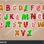 Merry Christmas Alphabet Letters Abc Edible: Stock Vektorgrafik Intended For Alphabet Letters For Christmas