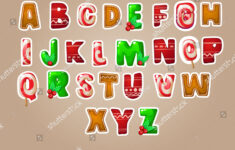 Merry Christmas Alphabet Letters Abc Edible: Stock-Vektorgrafik intended for Alphabet Letters For Christmas