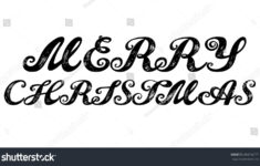 Merry Christmas Calligraphy Alphabet Typeset Lettering Stock throughout Christmas Calligraphy Alphabet