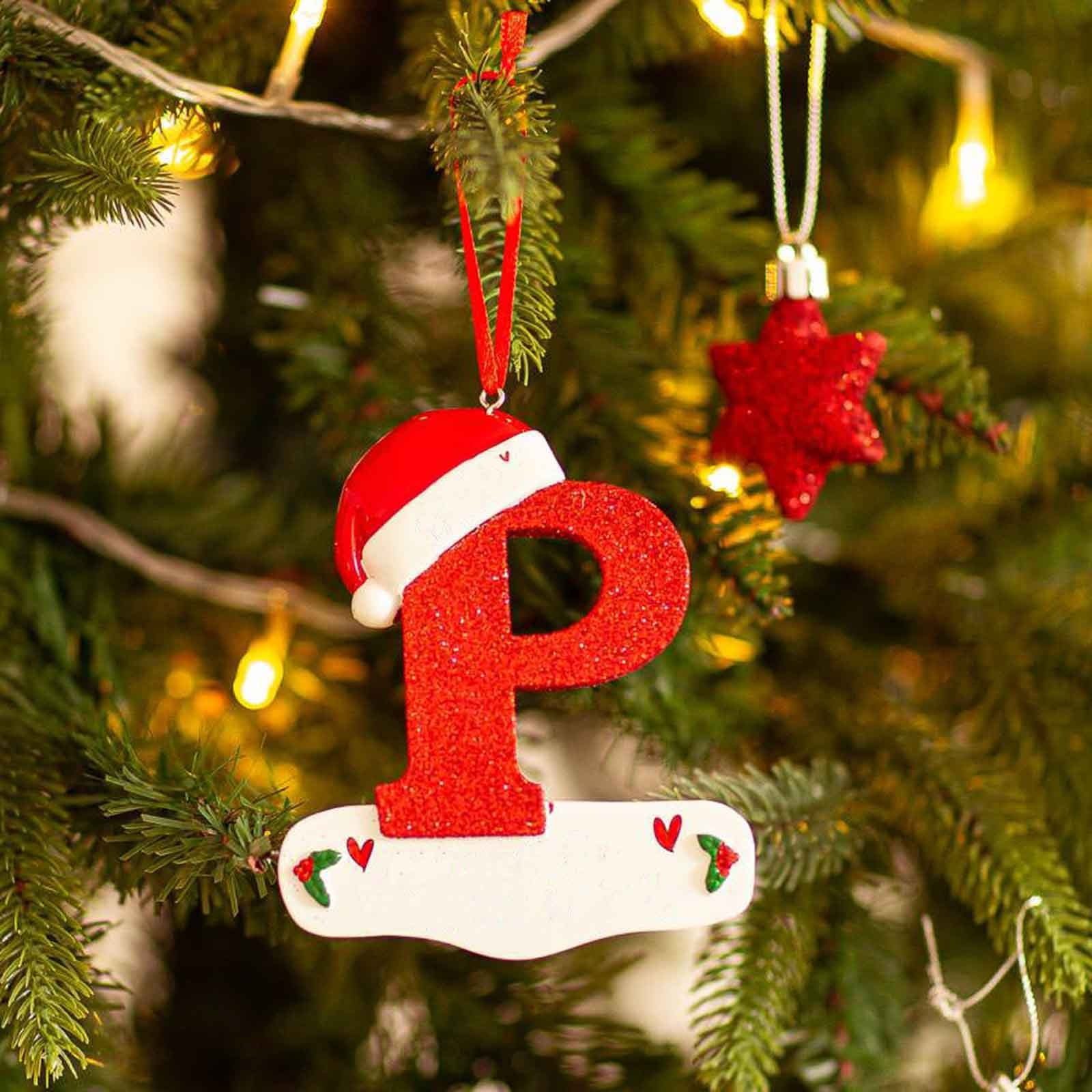 Pdqouc Letter Christmas Decorations Letter Personalized Ornaments intended for Alphabet Christmas Decorations