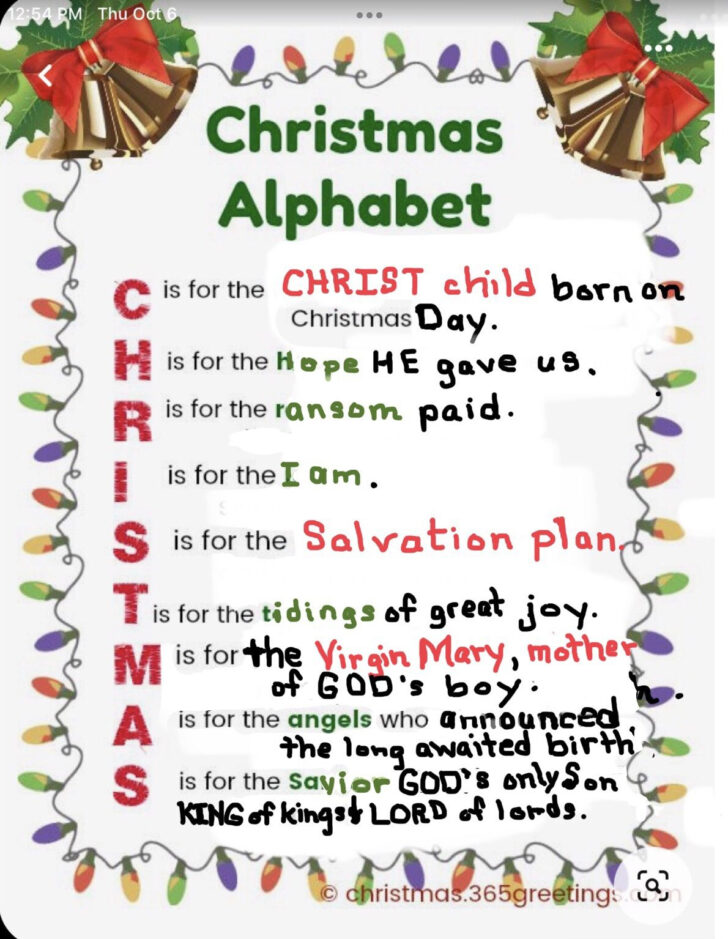 Christmas Alphabet With Lyrics