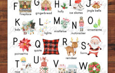 Printable Christmas Art, Christmas Abc'S, A-Z Christmas Words in Christmas Words Alphabet