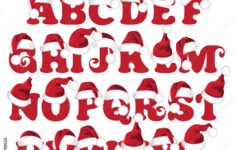 Santa Claus Cartoon Hat Font Alphabet For Christmas Designs regarding Christmas Letters Alphabet
