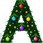 The Letter A. Winter Alphabet. The Font Is Made In The Form Of A In Christmas Tree Alphabet