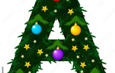 The Letter A. Winter Alphabet. The Font Is Made In The Form Of A in Christmas Tree Alphabet