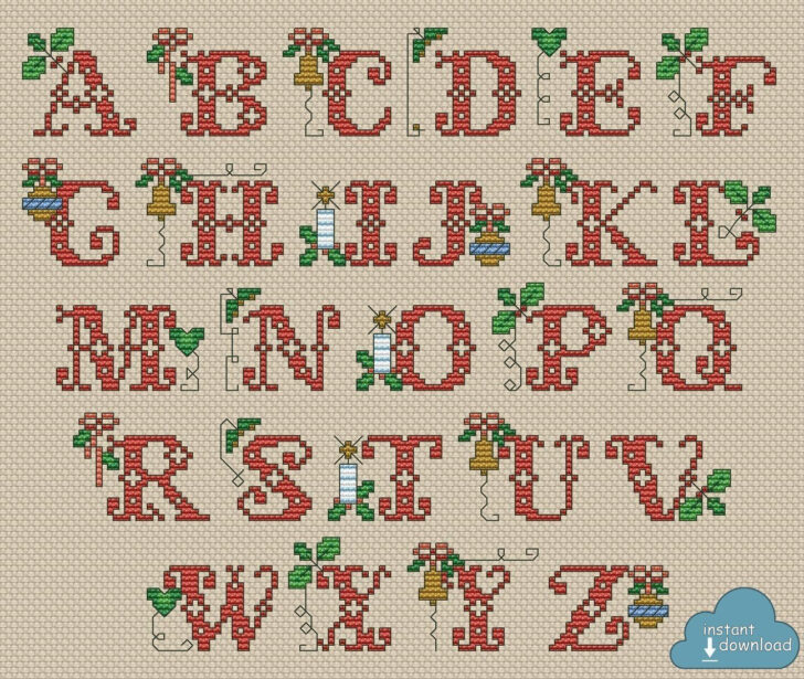 Free Christmas Cross Stitch Alphabet Patterns