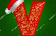 Vector Alphabet Letter V Christmas Hat Stock Vector (Royalty Free pertaining to Christmas Alphabet Letter V