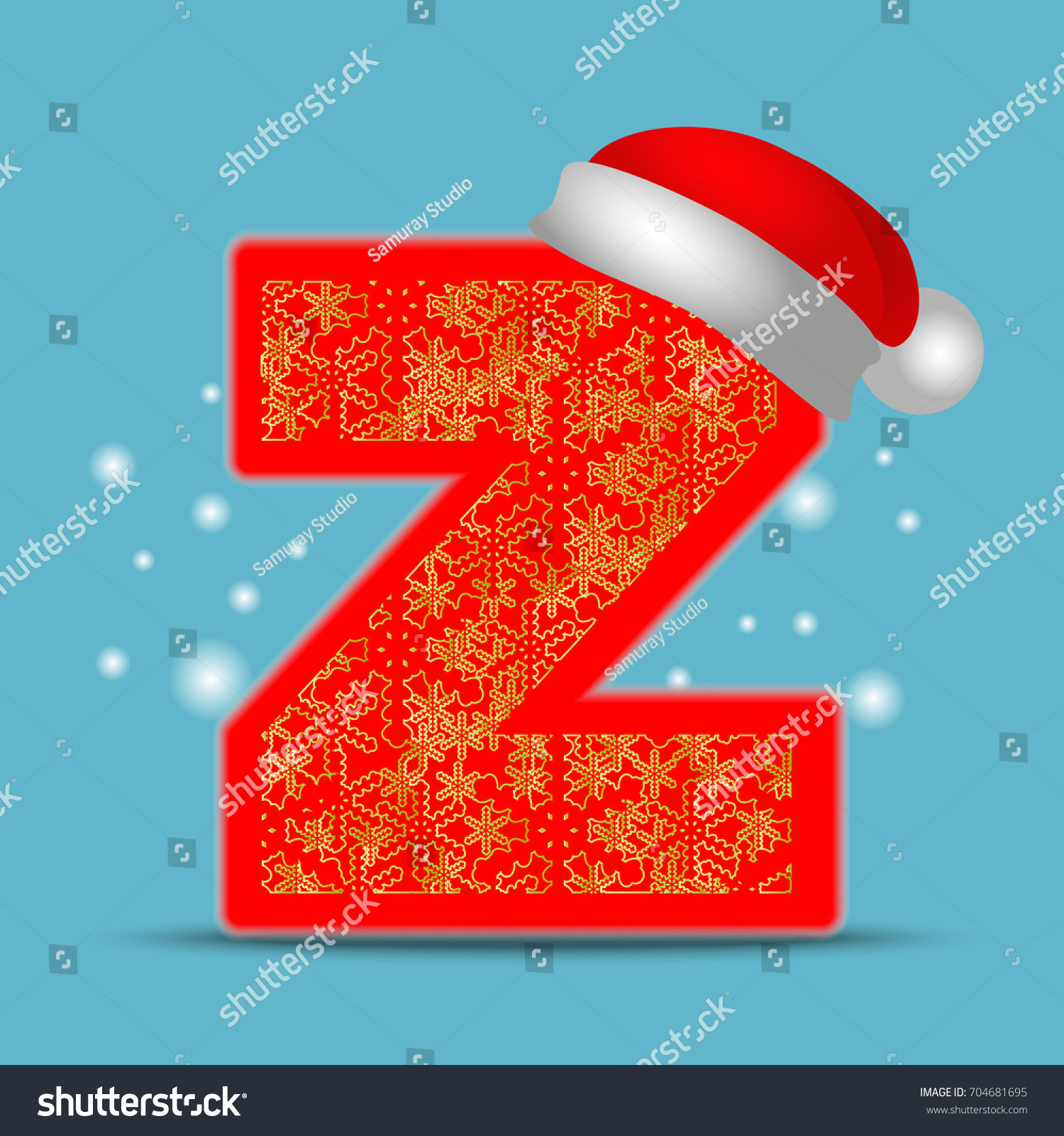 Vector Christmas Alphabet Letter Z Santa Stock Vector (Royalty with Christmas Alphabet Letter Z