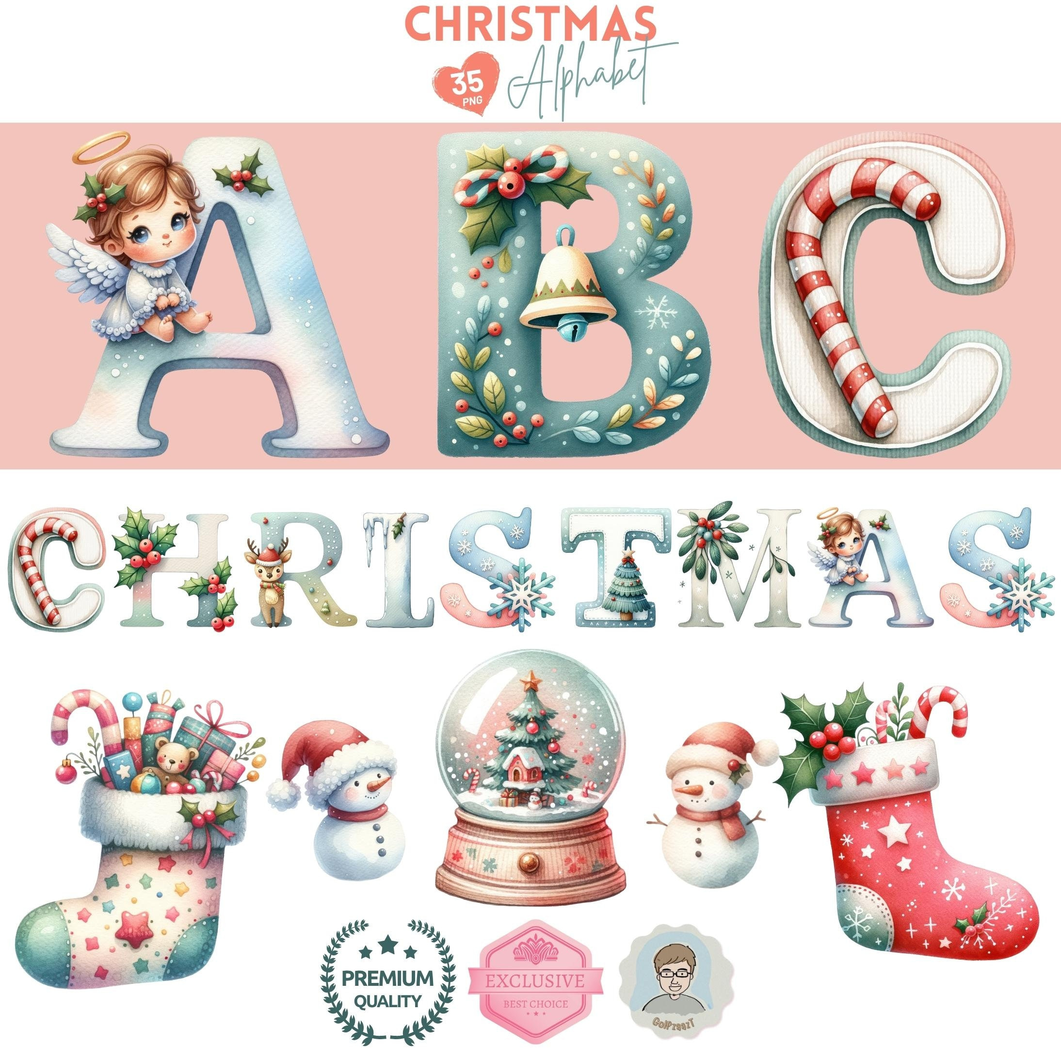 Weihnachten Alphabet Clipart, Weihnachten Png Buchstabe with regard to Christmas Alphabet Clipart